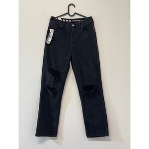 S.O.N.G. 90s Boyfriend Ripped Jeans Black NWT Sz 9/29